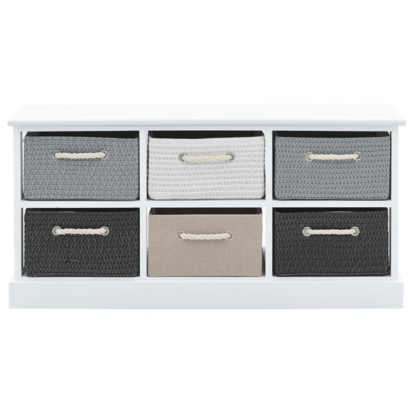 vidaXL Storage Bench with 6 Drawers, Wood