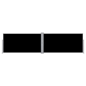 vidaXL Retractable Side Awning Black 160x600 cm