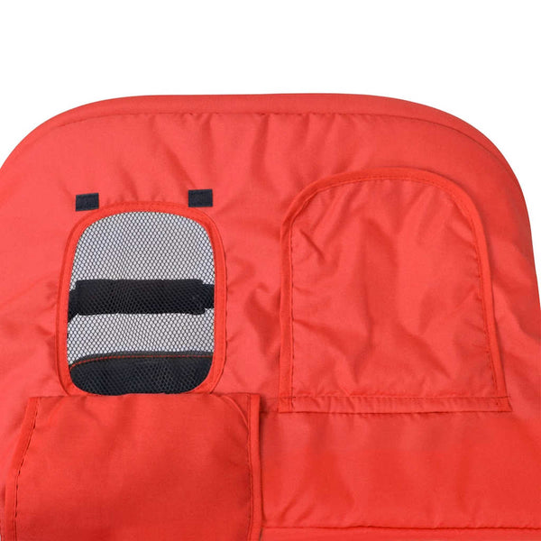 vidaXL Twin Stroller Steel Red and Black