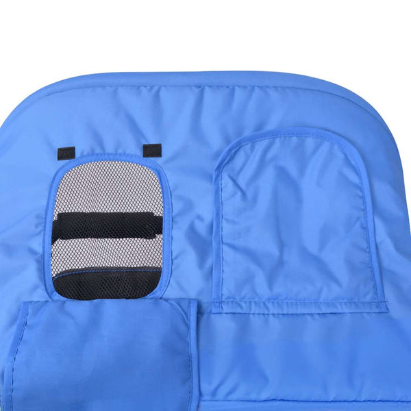 vidaXL Twin Stroller Steel Blue and Black