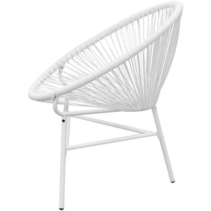 vidaXL Garden Moon Chair Poly Rattan White