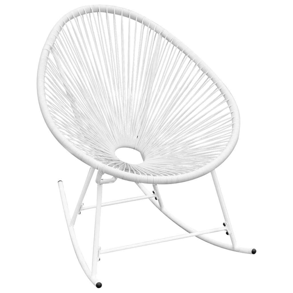 vidaXL Garden Rocking Chair White Poly Rattan