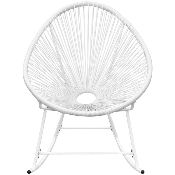 vidaXL Garden Rocking Chair White Poly Rattan