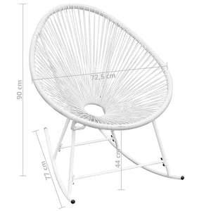 vidaXL Garden Rocking Chair White Poly Rattan