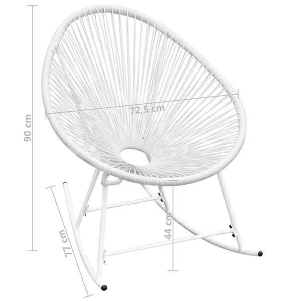 vidaXL Garden Rocking Chair White Poly Rattan