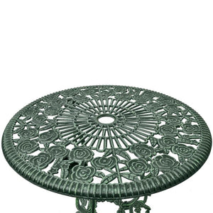vidaXL 3-Piece Cast Aluminum Bistro Set Green