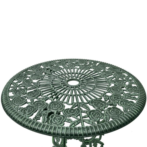 vidaXL 3-Piece Cast Aluminum Bistro Set Green