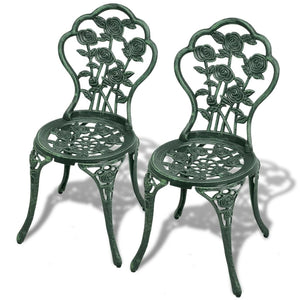 vidaXL 3-Piece Cast Aluminum Bistro Set Green