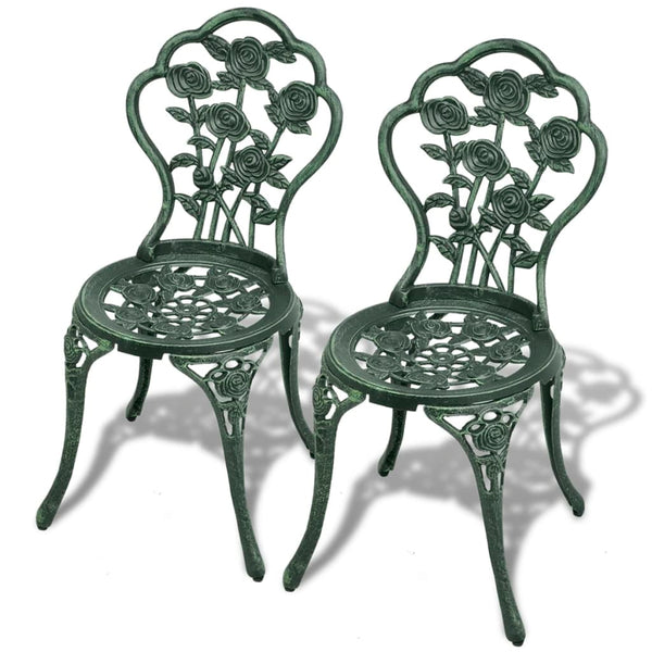 vidaXL 3-Piece Cast Aluminum Bistro Set Green