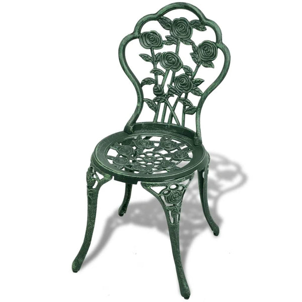 vidaXL 3-Piece Cast Aluminum Bistro Set Green