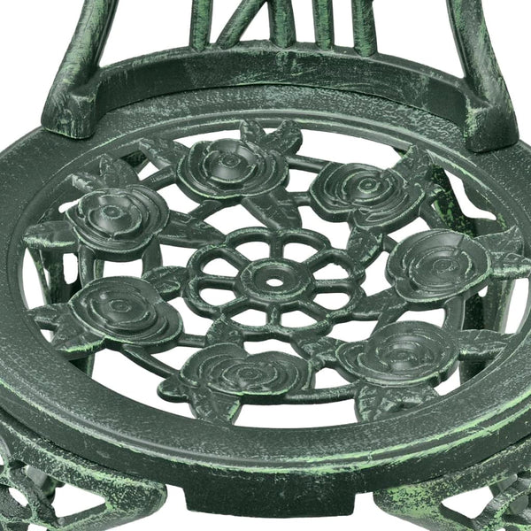 vidaXL 3-Piece Cast Aluminum Bistro Set Green