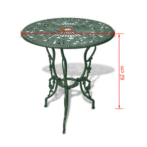 vidaXL 3-Piece Cast Aluminum Bistro Set Green