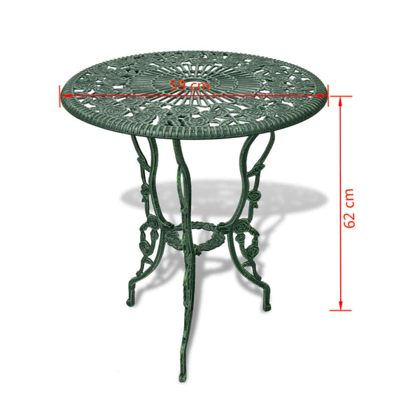 vidaXL 3-Piece Cast Aluminum Bistro Set Green