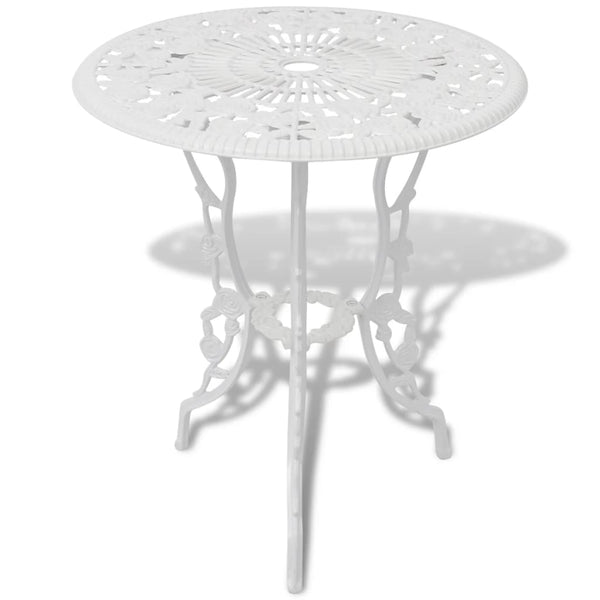 vidaXL 3-Piece Cast Aluminum Bistro Set White