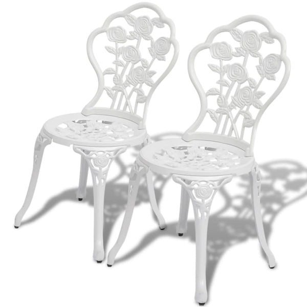 vidaXL 3-Piece Cast Aluminum Bistro Set White