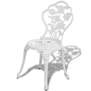 vidaXL 3-Piece Cast Aluminum Bistro Set White