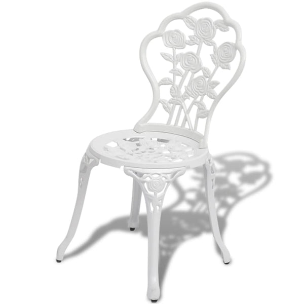 vidaXL 3-Piece Cast Aluminum Bistro Set White