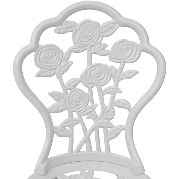 vidaXL 3-Piece Cast Aluminum Bistro Set White