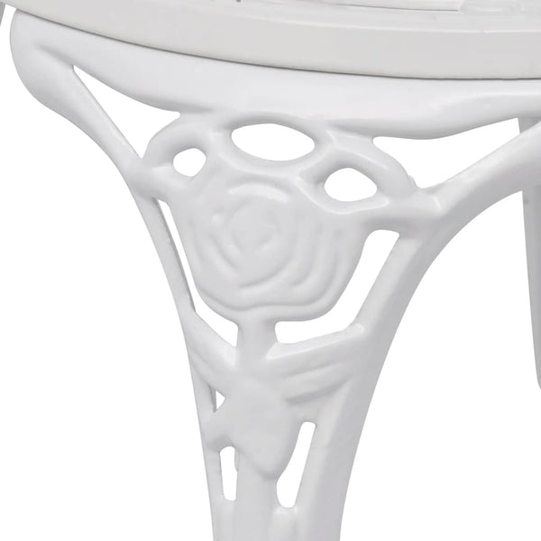 vidaXL 3-Piece Cast Aluminum Bistro Set White