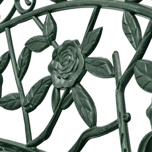 vidaXL Garden Bench 100 cm Cast Aluminium Green
