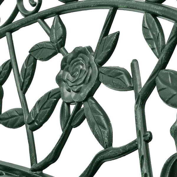 vidaXL Garden Bench 100 cm Cast Aluminium Green