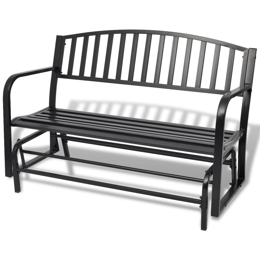 vidaXL Rocking Bench Black Steel