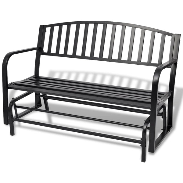 vidaXL Rocking Bench Black Steel