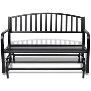 vidaXL Rocking Bench Black Steel