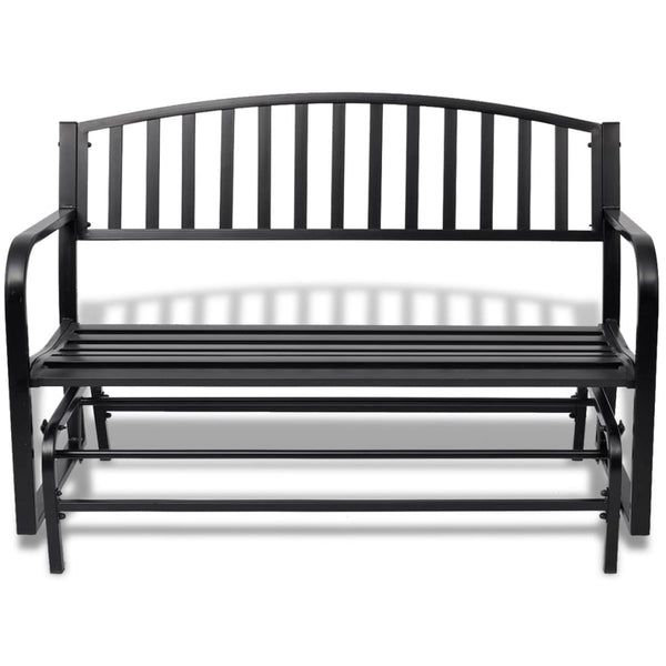 vidaXL Rocking Bench Black Steel