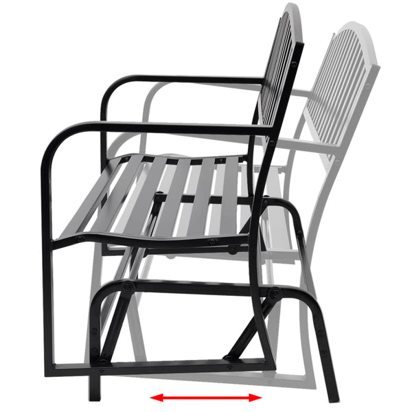 vidaXL Rocking Bench Black Steel