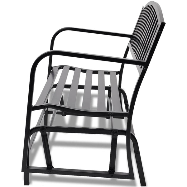 vidaXL Rocking Bench Black Steel