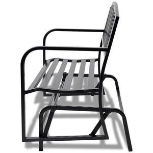 vidaXL Rocking Bench Black Steel