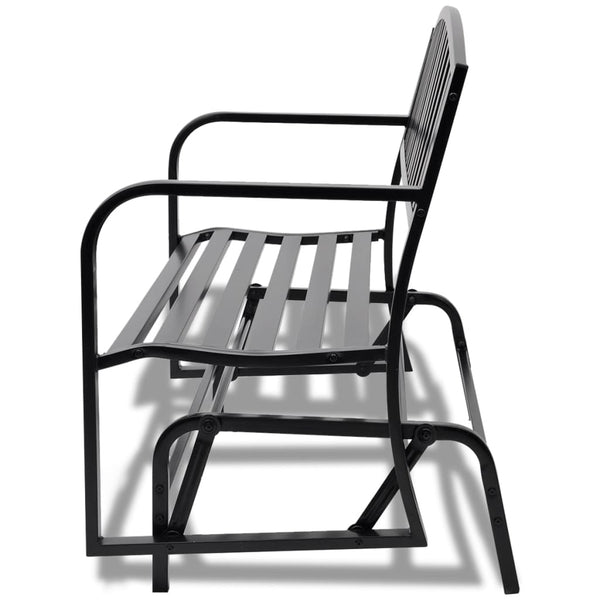 vidaXL Rocking Bench Black Steel