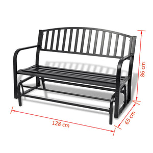 vidaXL Rocking Bench Black Steel