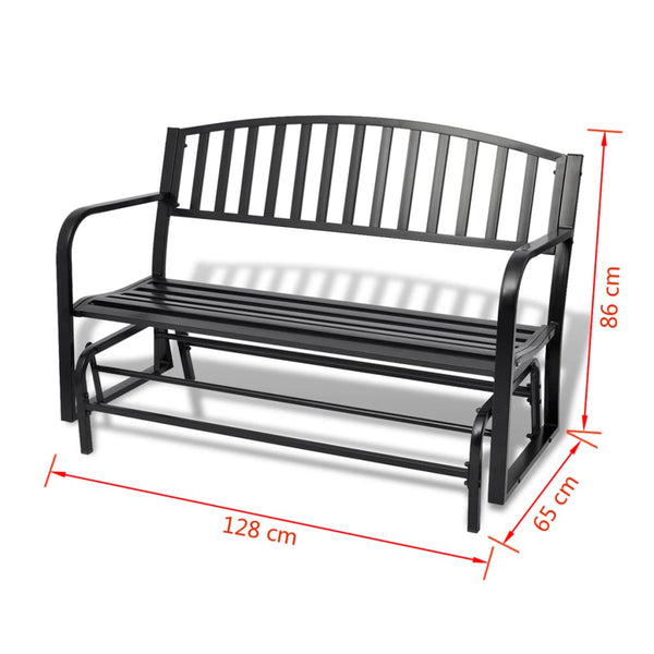 vidaXL Rocking Bench Black Steel