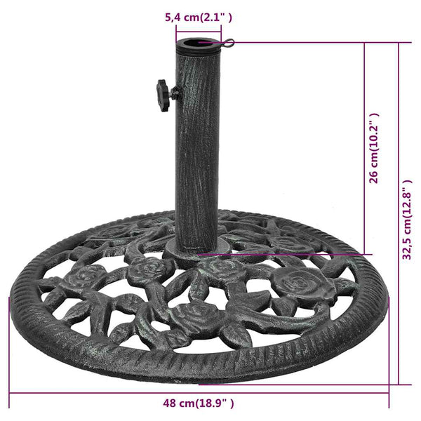 vidaXL Parasol Base Cast Iron 12 kg 48 cm