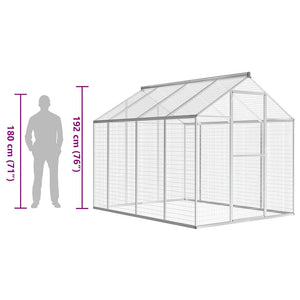 vidaXL Outdoor Aviary Aluminum 178x242x192 cm
