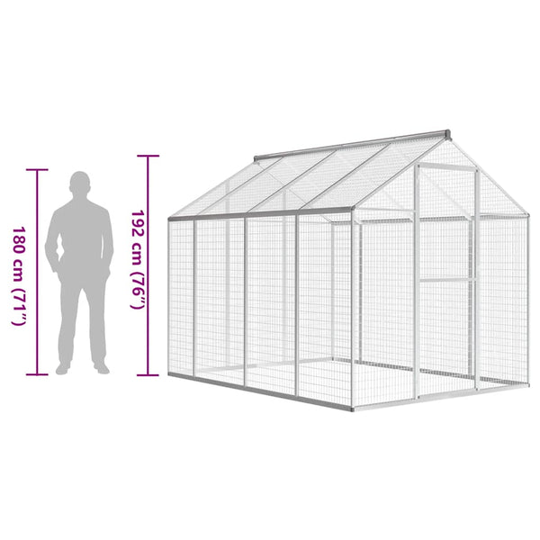 vidaXL Outdoor Aviary Aluminum 178x242x192 cm