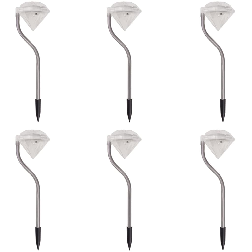 vidaXL LED Solar Lights 6 pcs 9x7.8x29.5 cm