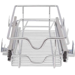 vidaXL Built-in Drawer Basket Pull-out 2 pcs. Silver 300 mm