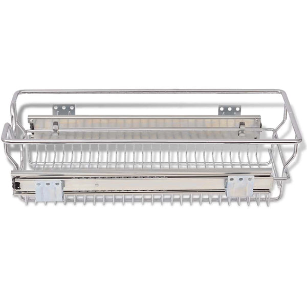 vidaXL Built-in Drawer Basket Pull-out 2 pcs. Silver 300 mm