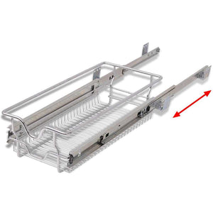 vidaXL Built-in Drawer Basket Pull-out 2 pcs. Silver 300 mm