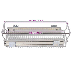 vidaXL Built-in Drawer Basket Pull-out 2 pcs. Silver 300 mm