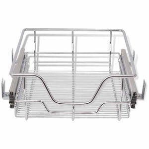 vidaXL Built-in Drawer Basket Pull-out 2 pcs. Silver 400 mm