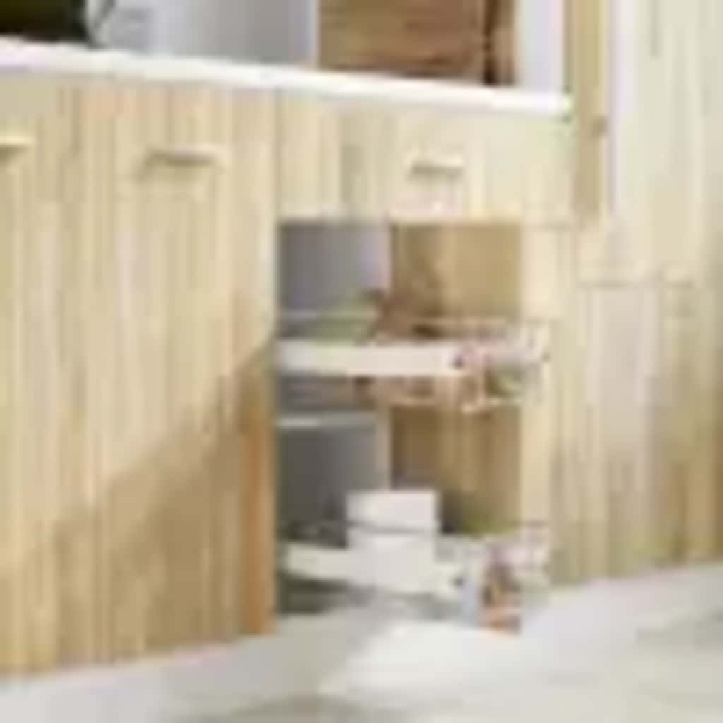 vidaXL Built-in Drawer Basket Pull-out 2 pcs. Silver 400 mm