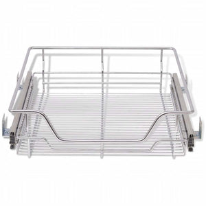 vidaXL Built-in Drawer Basket Pull-Out 2 pcs Silver 500 mm