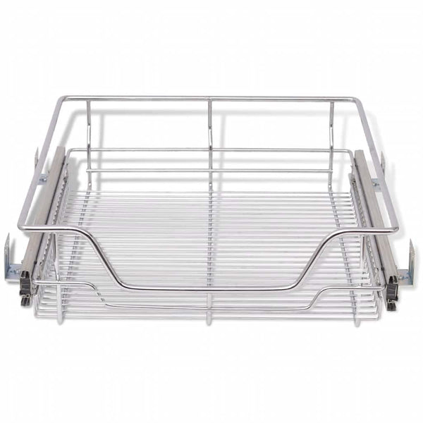 vidaXL Built-in Drawer Basket Pull-Out 2 pcs Silver 500 mm