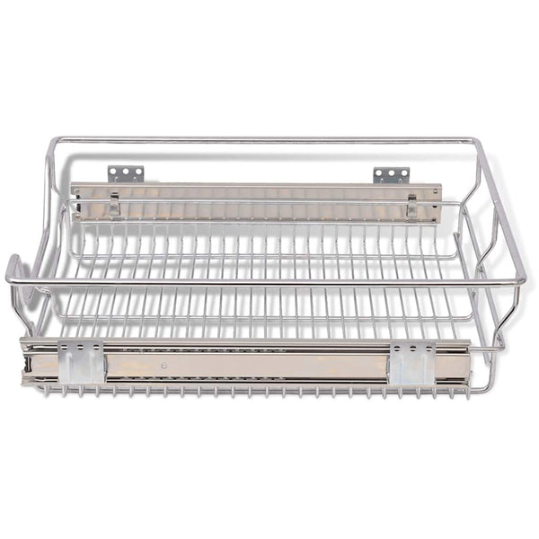 vidaXL Built-in Drawer Basket Pull-Out 2 pcs Silver 500 mm