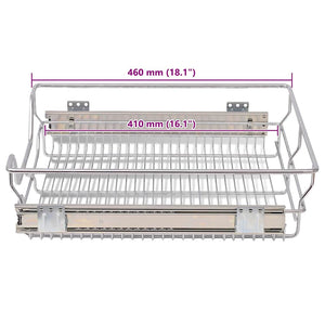 vidaXL Built-in Drawer Basket Pull-Out 2 pcs Silver 500 mm