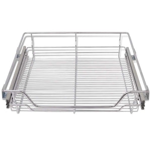 vidaXL Built-In Drawer Basket Pull-Out 2 pcs Silver 600 mm
